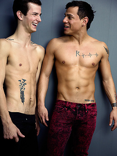 Levi Karter and Jasper Robinson like to pose completely naked together